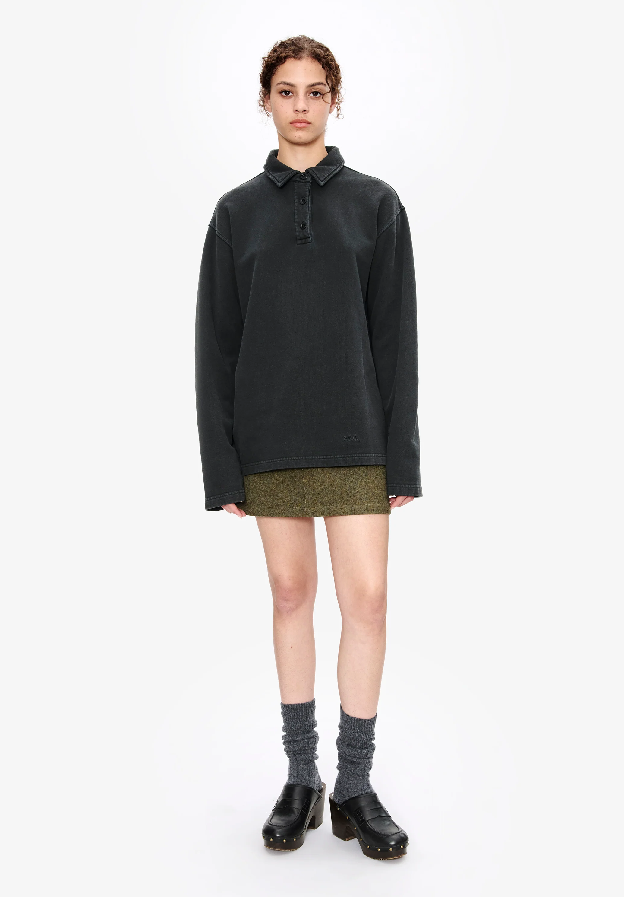 Long-sleeve unisex polo shirt (W) - Image 2