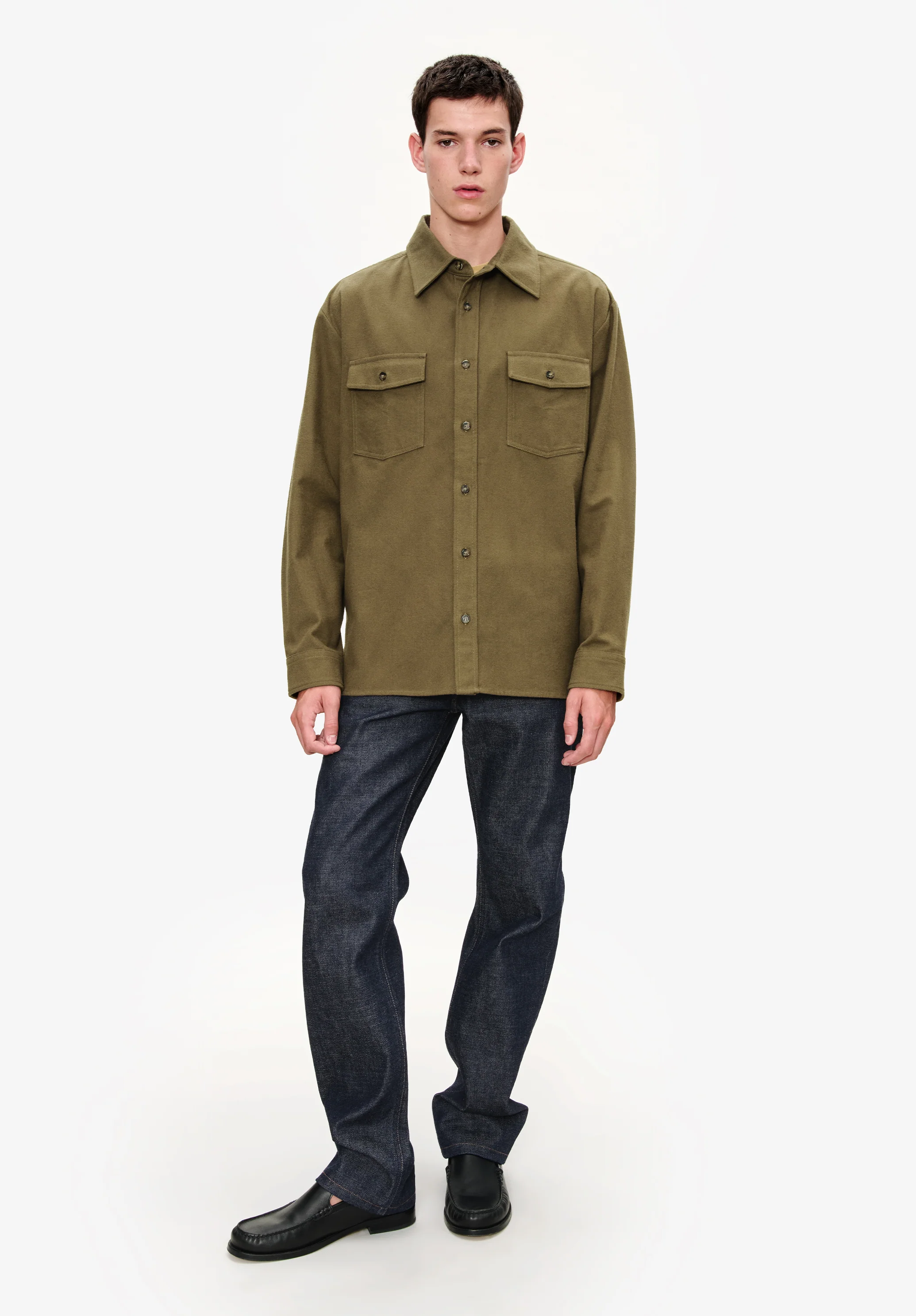 Solid-colour cotton overshirt - Image 4